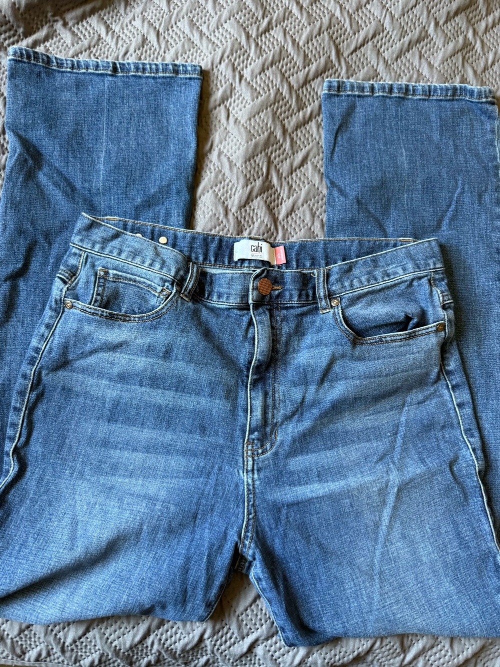 Cabi Girlfriend Jeans Size 14 Medium Wash Relaxed Straight Denim